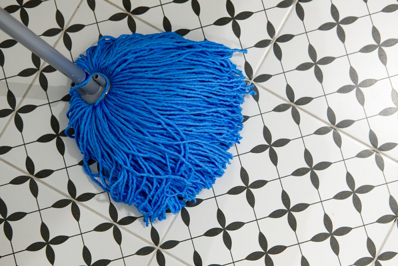 Mop on a tile floor