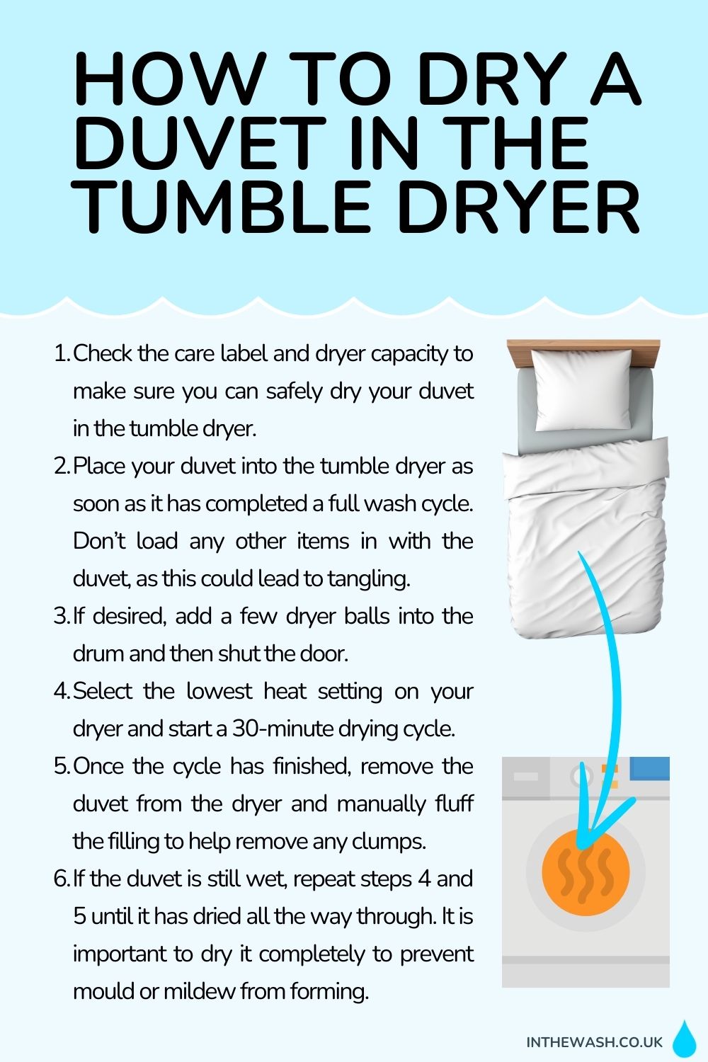 How to dry a duvet in the tumble dryer