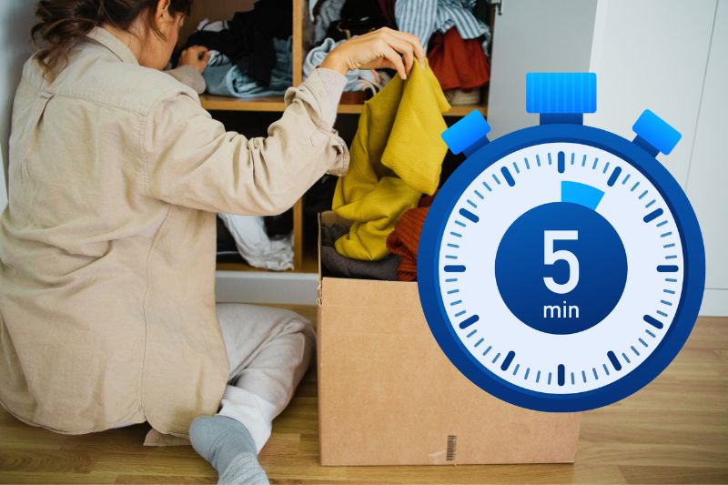 Decluttering with 5 minute timer