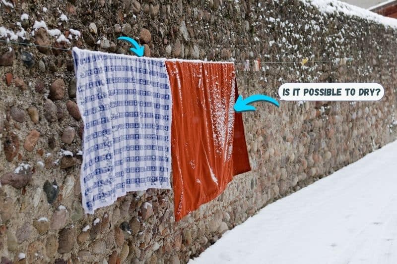 Drying clothes outside in winter