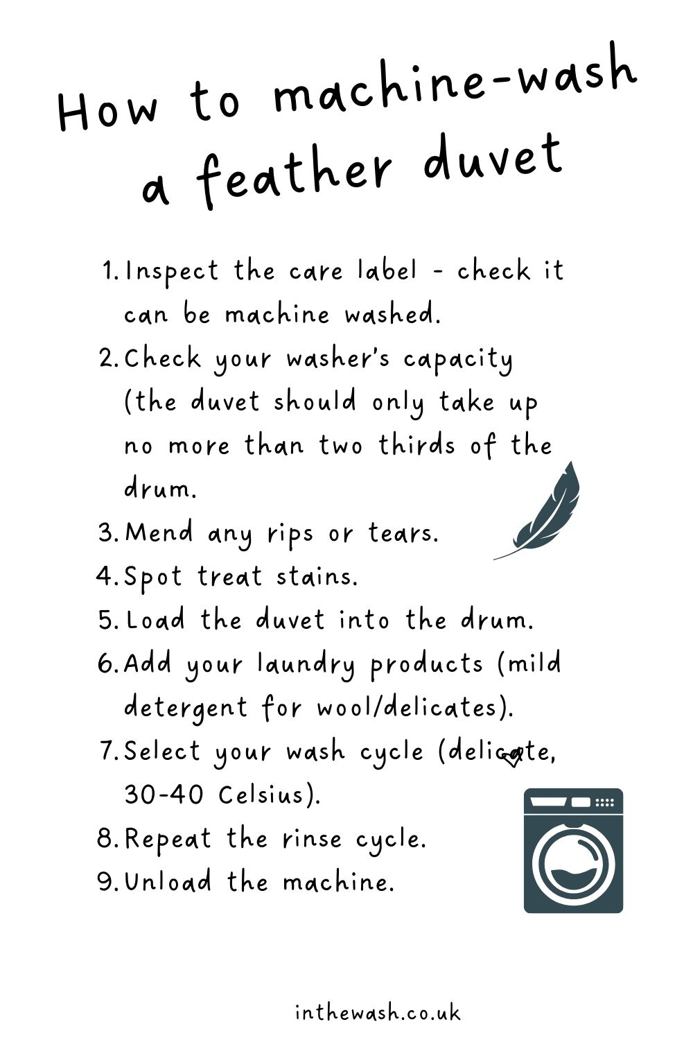 How to machine-wash a feather duvet