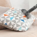 Using steam cleaner on cushion