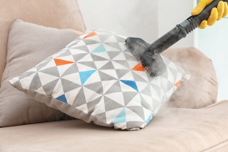 Best Steam Cleaners 2024 UK   Using Steam Cleaner On Cushion 768x512 