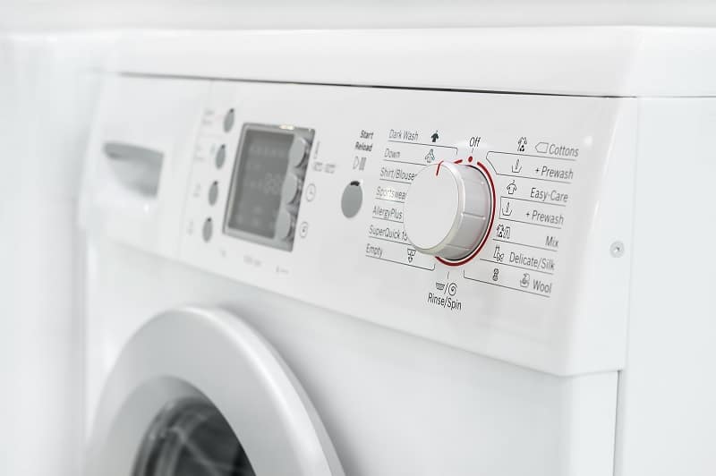 Closeup of washing machine