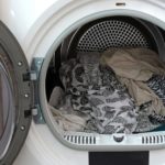 Clothes in tumble dryer