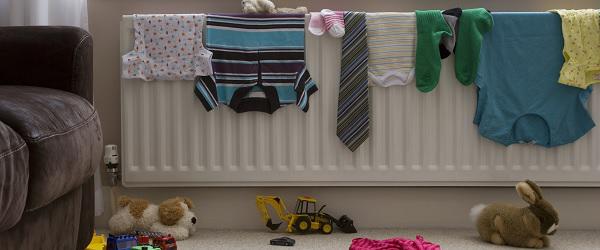Clothes on a radiator