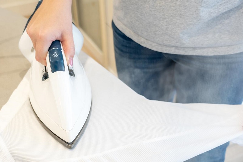 Ironing white shirt