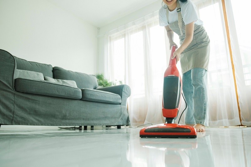 Vacuuming floor