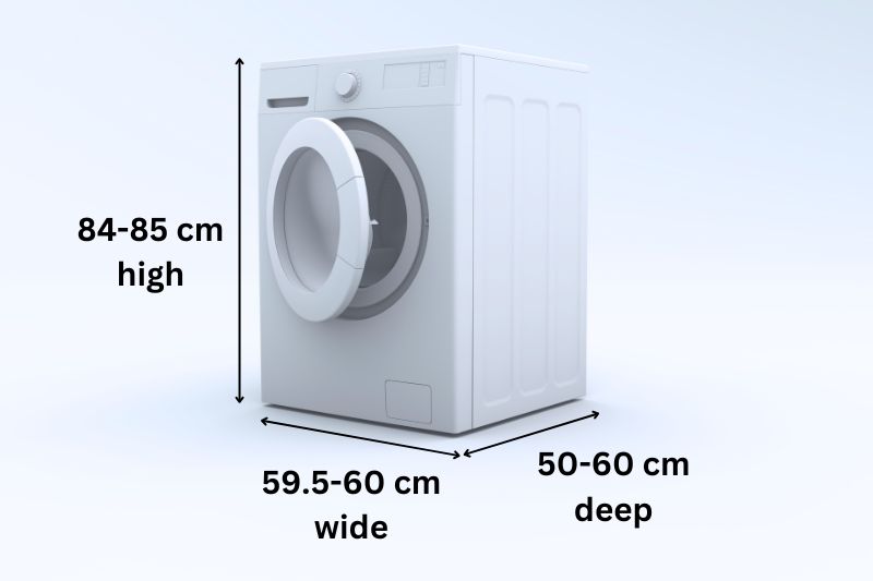 standard front loader washing machine dimensions