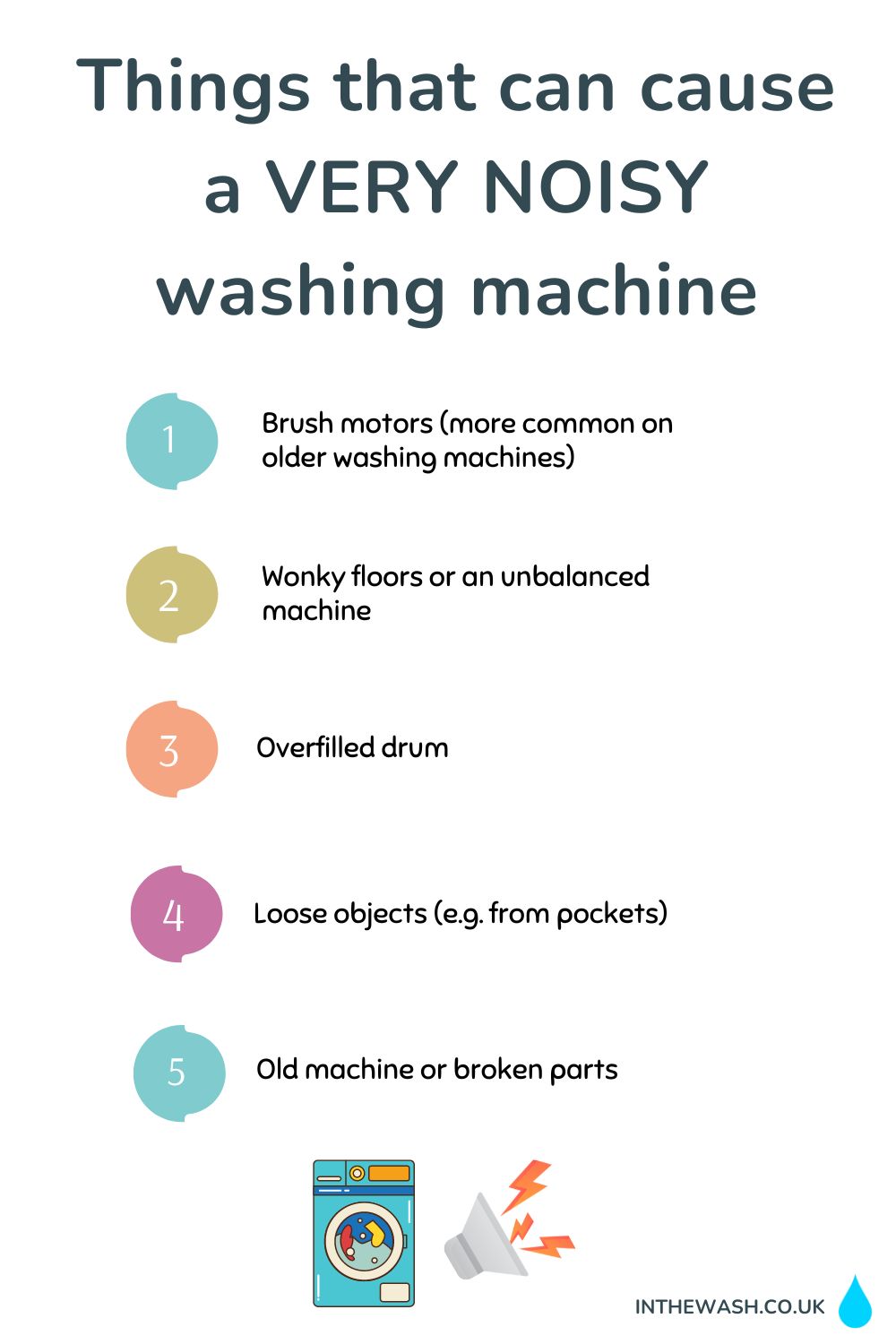 Things that can cause a very noisy washing machine