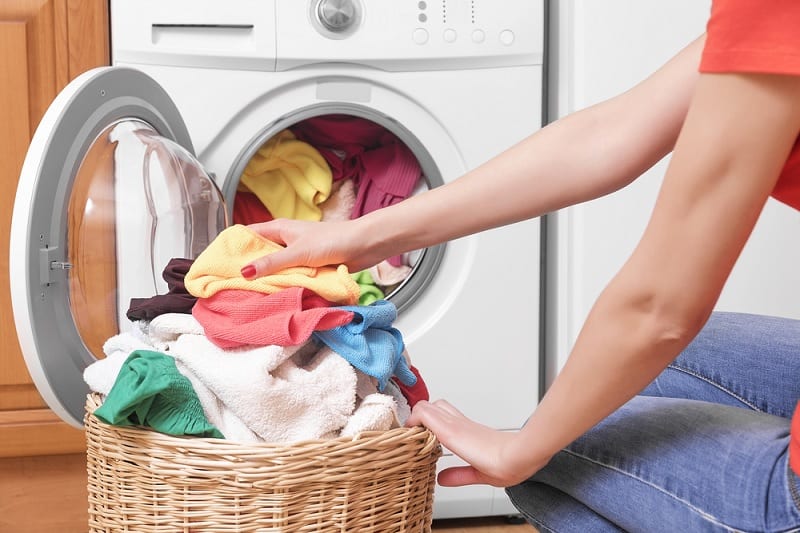 Coloured clothes in washing machine