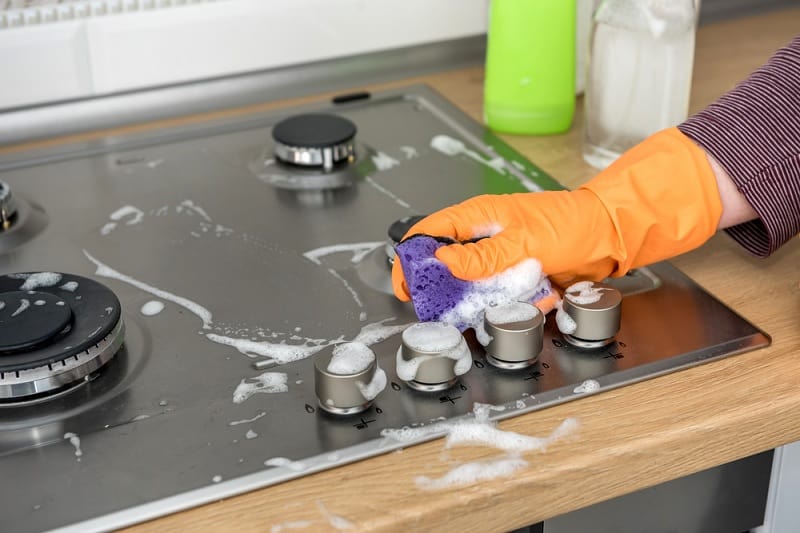 Cleaning Electric Hob In Kitchen