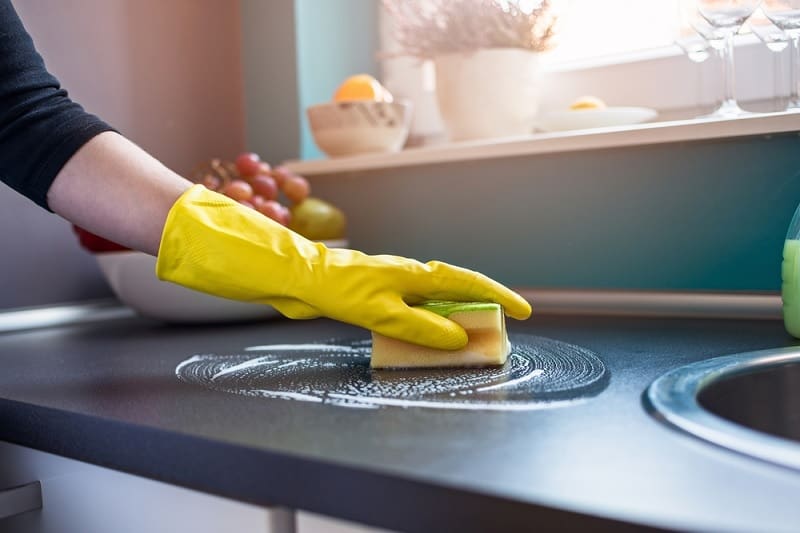 Cleaning Kitchen Work Surface