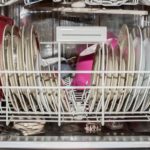 Dishes inside dishwasher