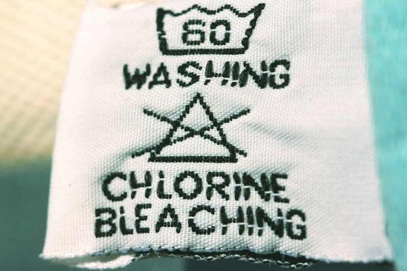Bleach Washing Instructions Label