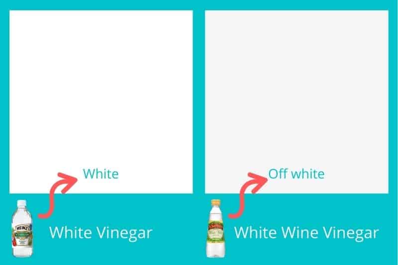 White vinegar vs white wine vinegar colour