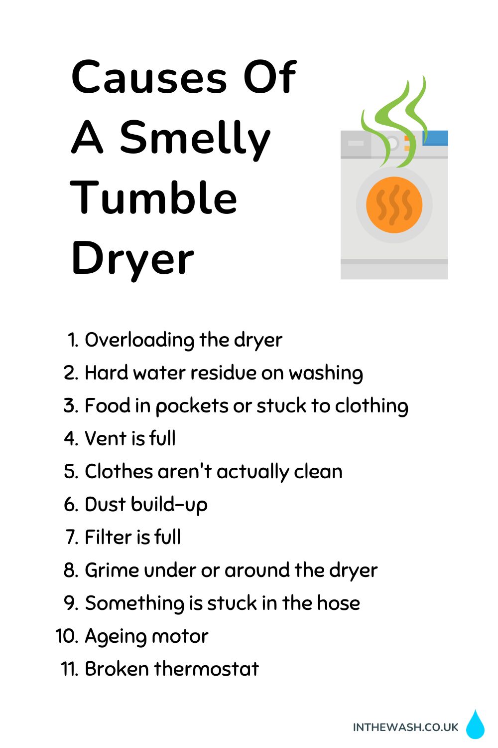 Causes of a smelly tumble dryer
