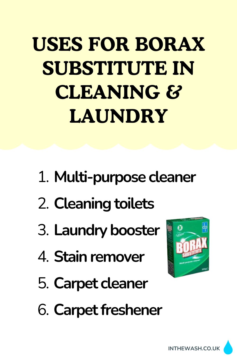 Uses for Borax Substitute in cleaning and laundry