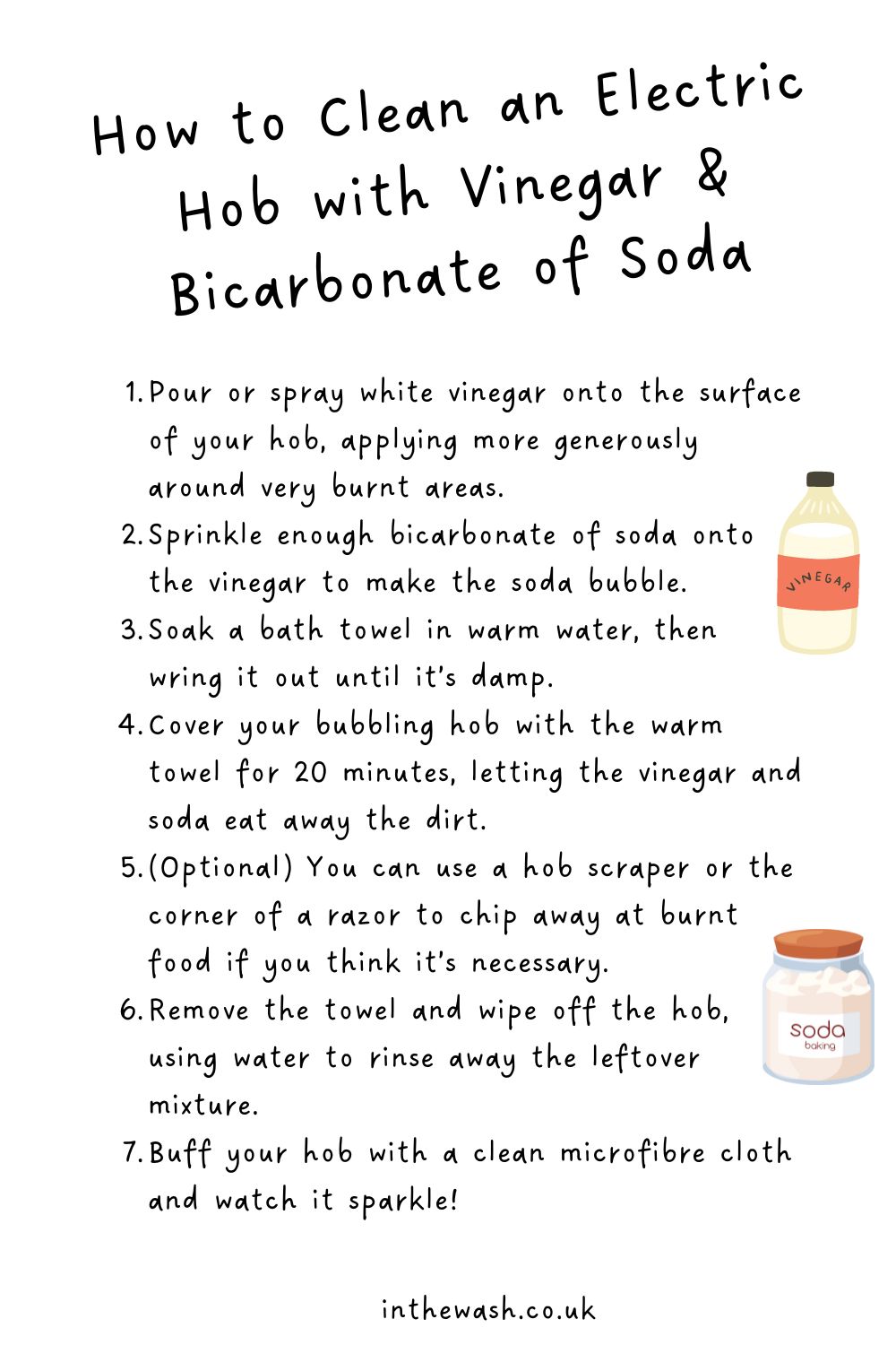 How to clean an electric hob with vinegar and bicarbonate of soda