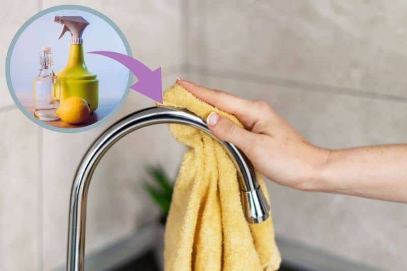 Cleaning Chrome Taps with Vinegar and Lemon Juice