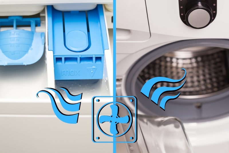 Prevent Future Build-Up by air drying washing machine drawer and insides