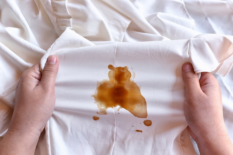 Stain on white clothing