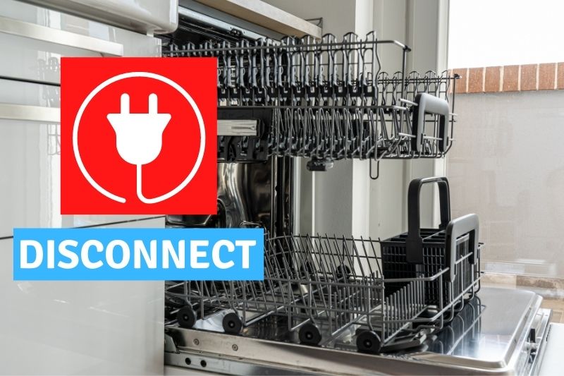 disconnecting the dishwasher power supply