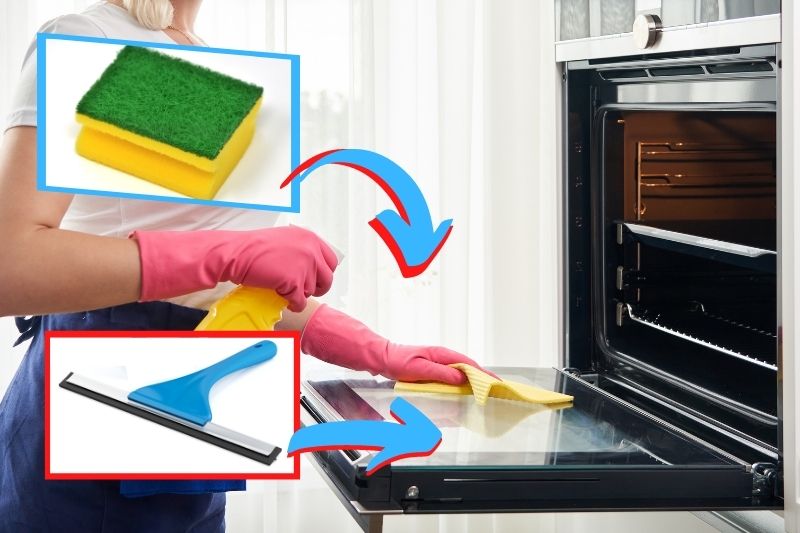 best method to clean oven door