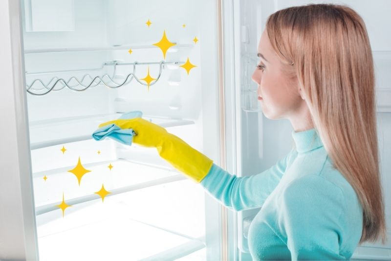 Cleaning fridge from top to bottom, inside and out