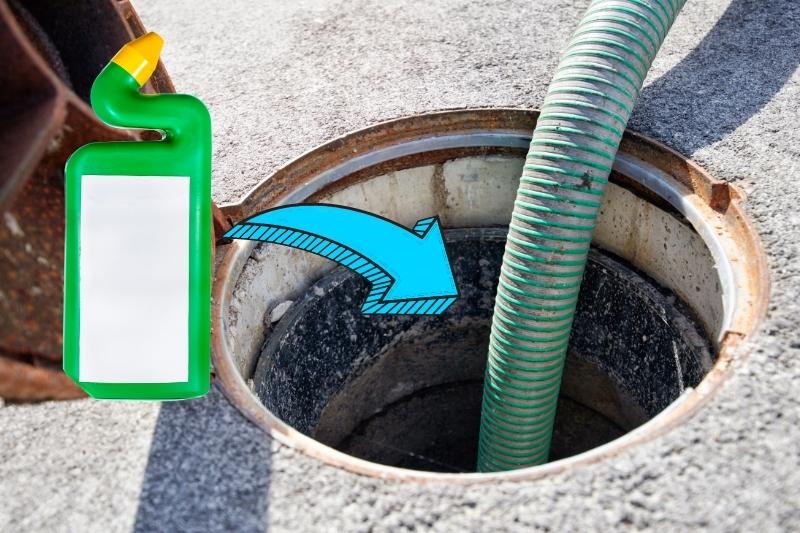 using drain cleaner in septic tank