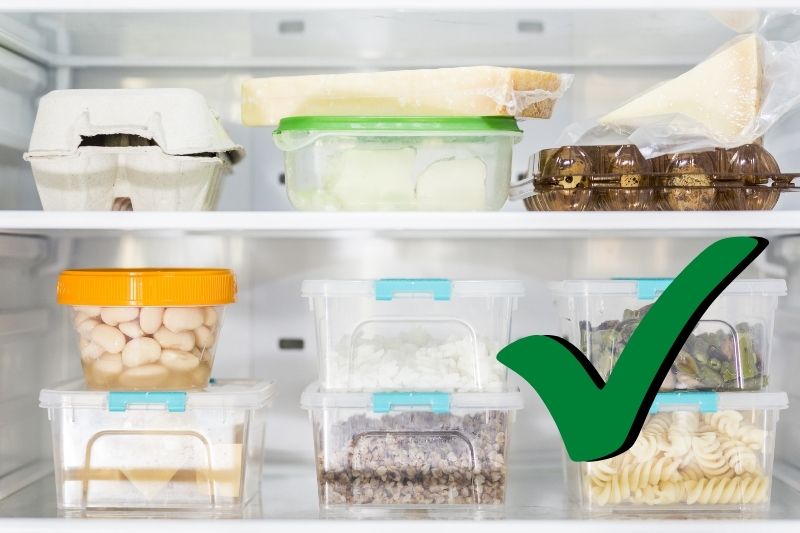 Using air-tight containers to store strong smelling foods in fridge