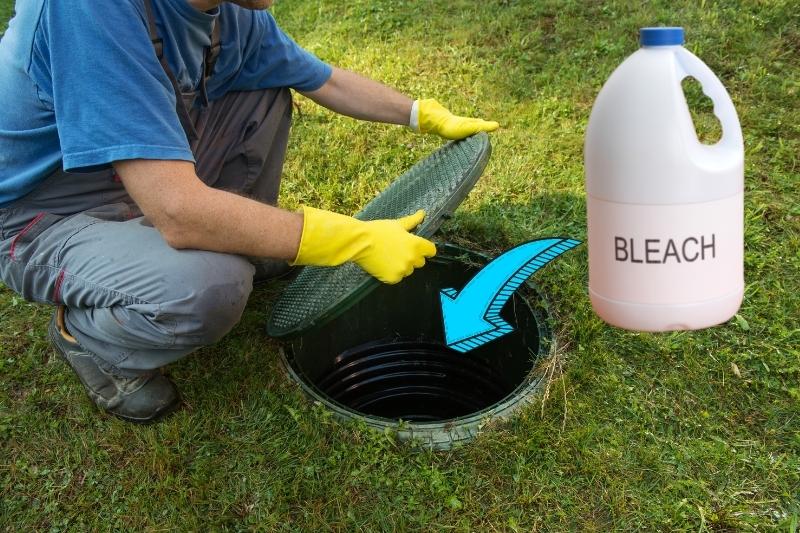 using bleach to clean septic tank