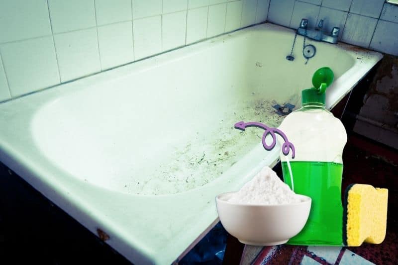 Clean Your Tub with Dish Soap and Bicarbonate of Soda