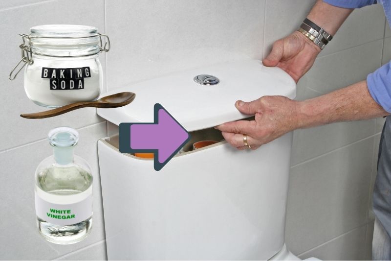 Clean a Toilet Cistern with vinegar and bicarbonate of soda