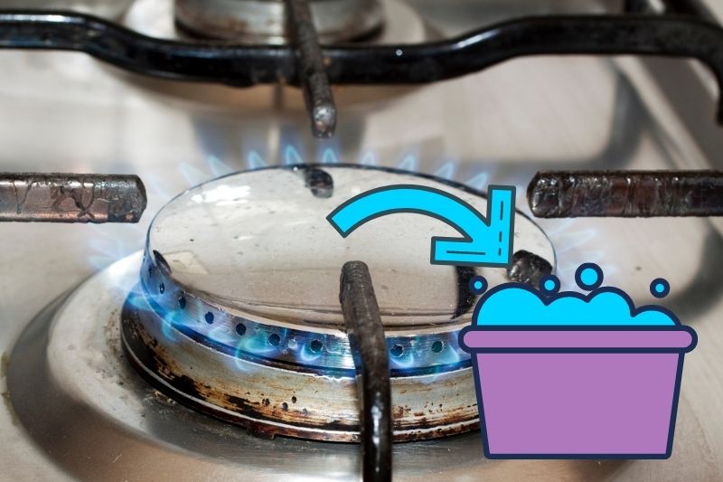 Cleaning Aluminium Cooker Rings in hot soapy water