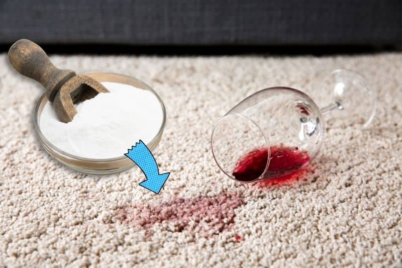 Removing Red Wine Out of a Carpet Using Bicarbonate of Soda