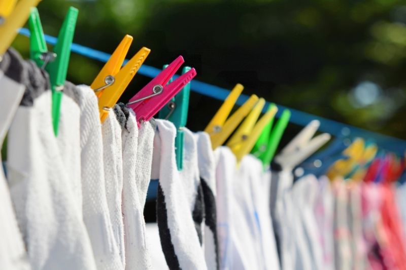 drying clothes outside