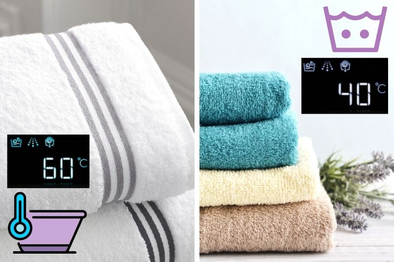 washing temp for white towels and colours