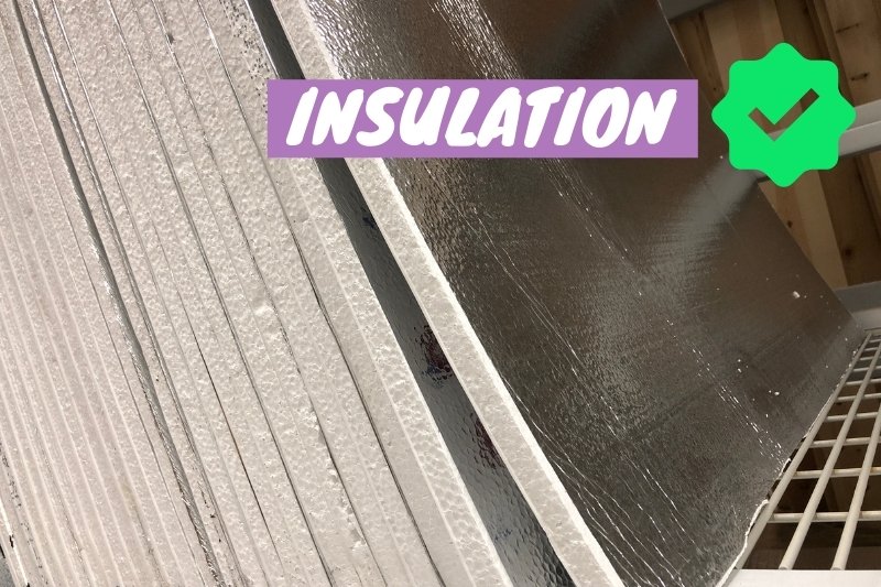 add insulation panels to back of wardrobe
