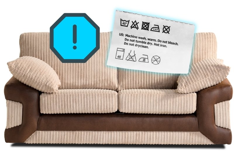 check wash label of sofa covers