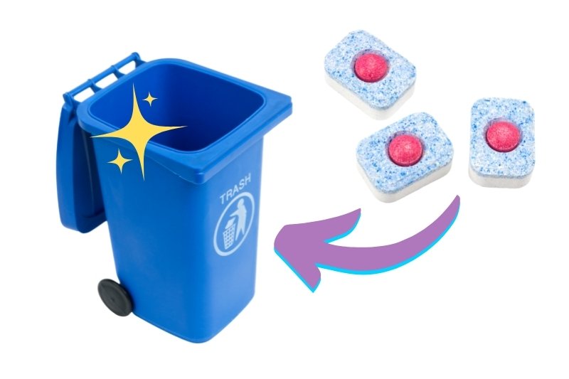 cleaning rubbish bins with dishwasher tablet