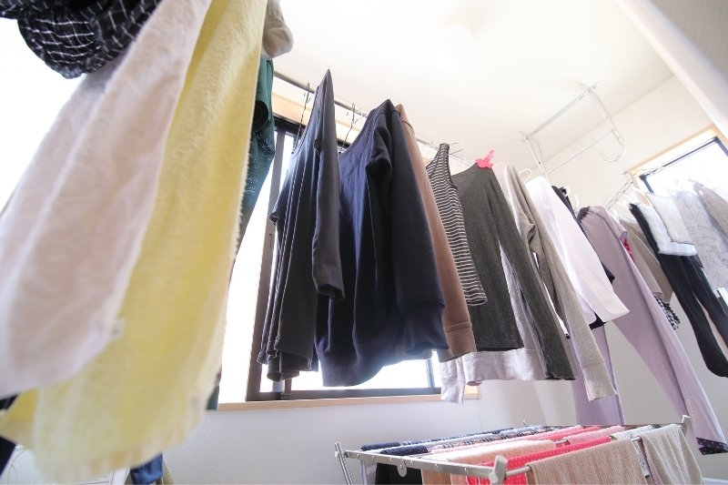 drying clothes on a Window mounted drying rack