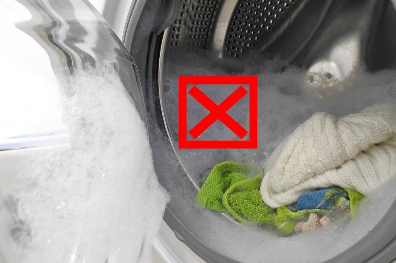 foam overload when using dishwasher tablet in the washing machine