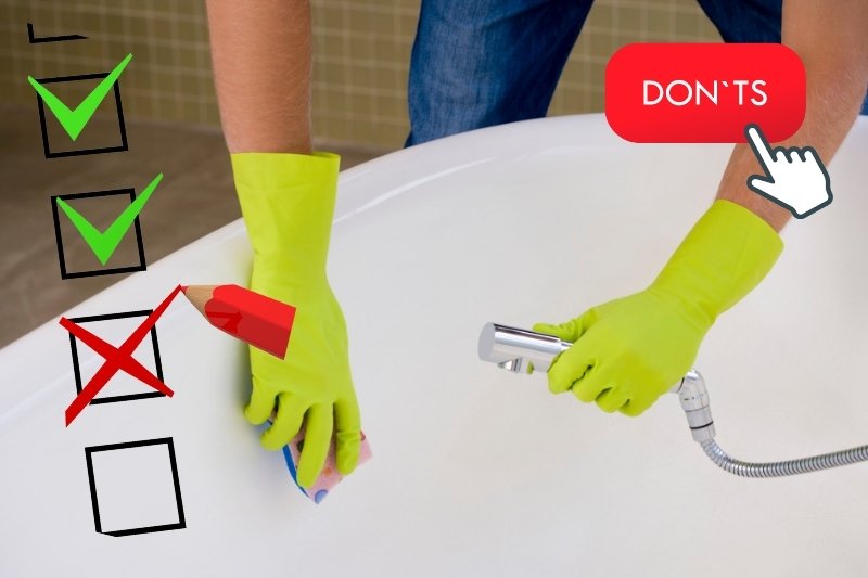 things to avoid When Cleaning Stains Off an Acrylic Bathtub