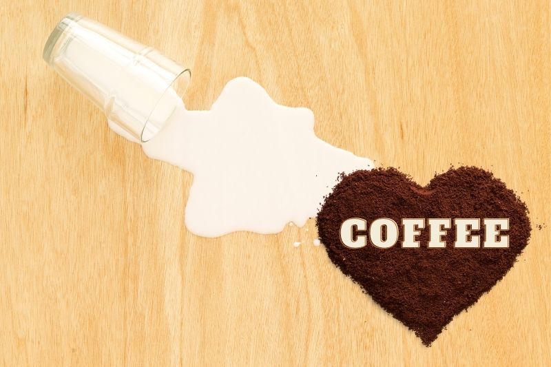 use of coffee grounds to remove smell of spilt milk