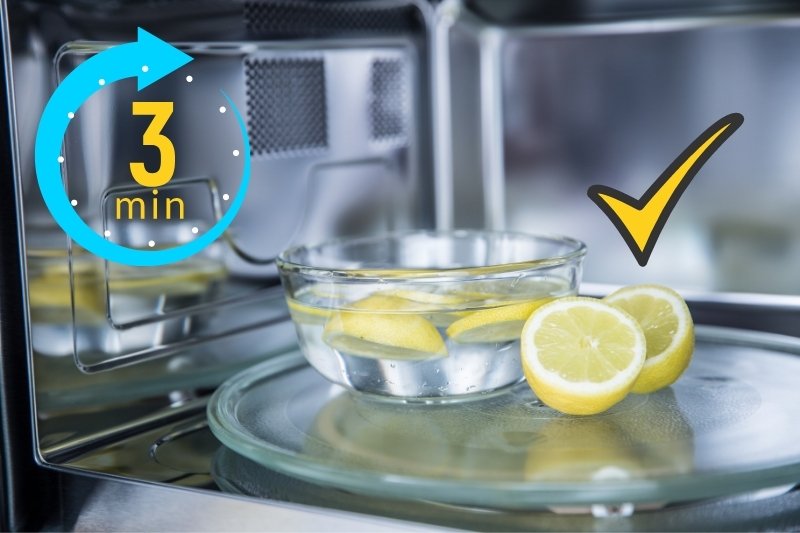Cleaning a Microwave with Lemon