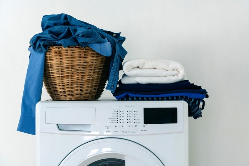 Clothes on washing machine