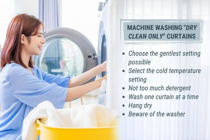 Machine washing dry clean only curtains