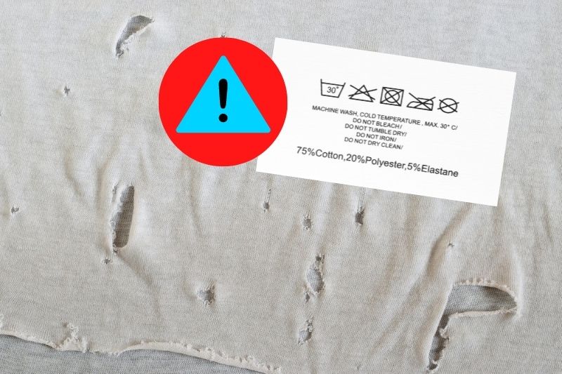 keep clothes from tiny holes by reading care labels