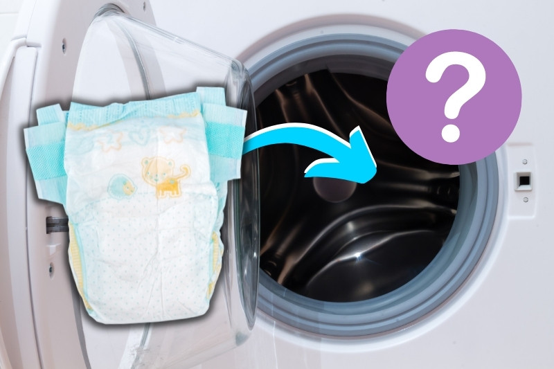 disposable nappy in washing machine
